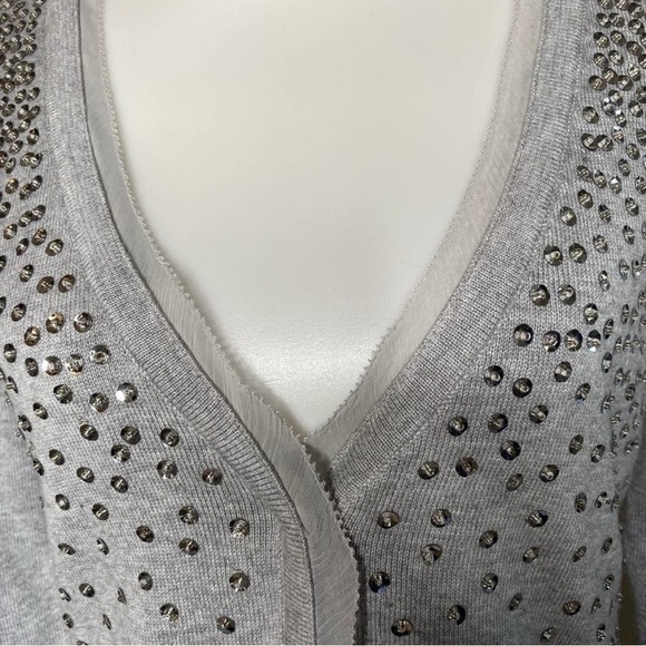 White House Black Market Silver Studded Cardigan - Picture 3 of 10